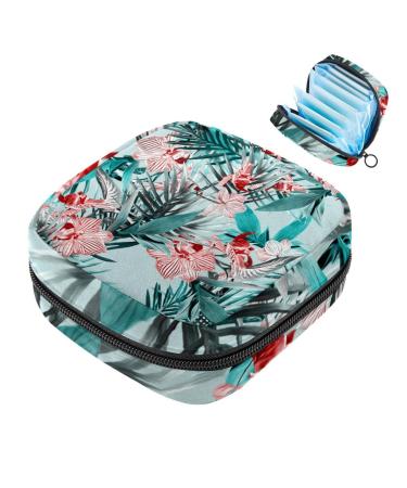 Storage bags for women's bandages motif: forest flowers leaves large menstrual cup pocket with zipper periodic inserts bags storage panty lines tampons for girls and multicolored 05