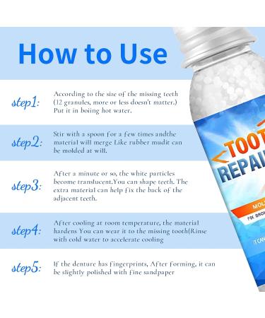 Tooth Repair Granules Kit | DIY Temporary Dental Repair for Missing & Broken Teeth | Instant Denture Prothesis & Dental Glue - Buy Online on GoSupps.com