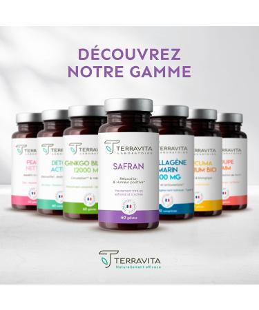 SAFRAN | 60 G lules | 30 mg par G lule | Enfants et Adultes | Concentration - Anti-Stress - S r nit - Bonne Humeur | Extrait Titr en Safranal et Crocines | 2 Mois | Made in France | Terravita - Buy Online on GoSupps.com