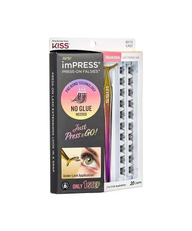 KISS imPRESS Press-On Falsies Eyelash Clusters Kit - Voluminous Black, Fuss-Free, Natural Look | 24-Hour Wear, No Damage or Residue | Quick & Easy Application - Buy Online on GoSupps.com