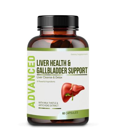Liver Cleanse Detox & Repair and Gallbladder Supplements - Liver Health Formula To Support Liver Renew With Artichoke Extract Milk Thistle Dandelion Leaf for Liver Detox and Fatty Liver.60 Capsules.