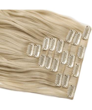 8Pcs Clip in Hair Extensions Synthetic Curly Wavy Hair Pieces - 17 Inch #Bleach Blond - Buy Online on GoSupps.com
