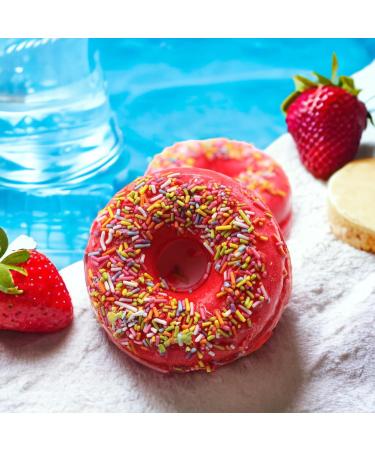 Strawberry-Banana Bath Bomb Doughnut: Ultimate Spa-Grade Aromatherapy Deep Moisturising Bliss Relaxation & Stress Relief Luxurious Bath Experience Perfect for Pampering 180g - Buy Online on GoSupps.com