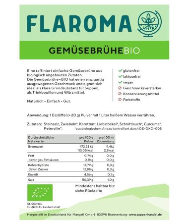 Organic Vegetable Broth 500g - Gluten-Free Vegan No Additives | Soup Trade - 25L Serving - Buy Online on GoSupps.com