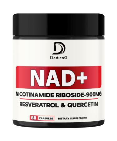 NAD Supplement with Nicotinamide Riboside, Trans-Resveratrol, Quercetin - Cellular Energy & Repair, Vitality, Healthy Aging - 60 Count 60 Count (Pack of 1)