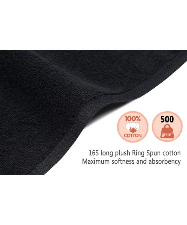 PERFEHAIR Black Salon Towels 2-Pack - 16x27 Inches for Barber, Gym, Bath, Spa - Cotton Hand Towel for Shaving and Shampoo - Black - Buy Online on GoSupps.com
