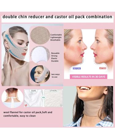 Beauty Face Sculpting Sleep Mask & V Line Lifting Mask with Castor Oil Pack - Double Chin Reducer & Thyroid Neck Wrap for V Line Shaping - Buy Online on GoSupps.com