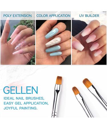 Gellen 6Pcs Gel Nail Brush Set - Nail Art Design Brushes for UV Builder Gel, Poly Extension Gel & Painting - Salon Quality Tools for DIY Manicure - Buy Online on GoSupps.com