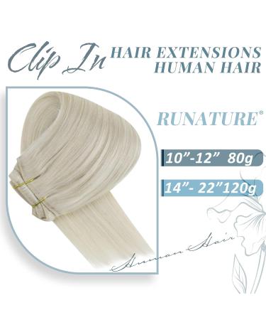 Runature 18-Inch Blonde Clip-In Hair Extensions - 120g Real Remy Hair White Blonde 7 Pieces (45cm) - Luxurious Easy to Use - Buy Online on GoSupps.com