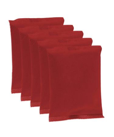KochWunder Colorful Bamboo Air Freshener Pillows with Natural Activated Carbon Set of 5 (Red)