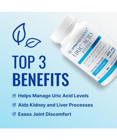 Approved Science Uric Acid Flush Supplement - Tart Cherry, Turmeric, Milk Thistle - Joint Support & Active Mobility - Made in USA - Vegan -60 Capsules - 1 Month Supply 60 Count (Pack of 1) - Buy Online on GoSupps.com
