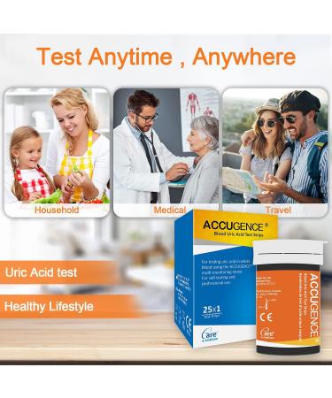 ACCUGENCE Home Uric Acid Test Kit - 50 Strips + 30 Lancets | Self-Testing for ACCUGENCE PM900 - Buy Online on GoSupps.com