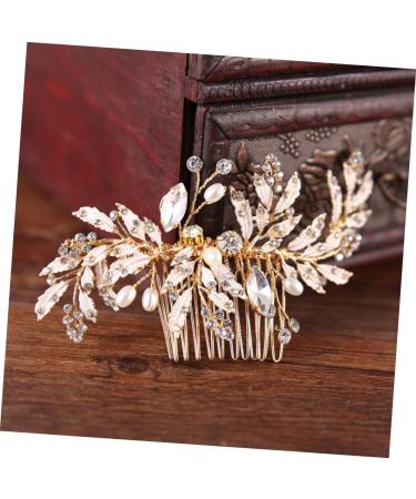 DOITOOL Clear Crystal Hairpin Pearl Tiara Bridal Headpiece Pearl Hair Pin Rhinestone Comb Hair Teasing Comb Wedding Hair Clip Crystal Hair Comb Gold Tiara Combs Bride Rhinestones Headgear - Buy Online on GoSupps.com