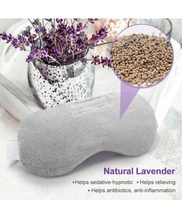 Weighted Lavender Eye Mask for Pain Relief - Hot & Cold Therapy Sleep Mask for Men & Women - Aromatherapy Eye Pillow for Dry Eyes, Migraines, Sinus Pain - Gray - Buy Online on GoSupps.com