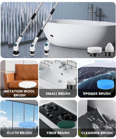Guteran Electric Spin Scrubber Cordless Cleaning Brush with 10 Cleaning Tools 2H Long Battery Life Adjustable Handle IPX7 Waterproof Power Scrubber for Bathroom - Buy Online on GoSupps.com