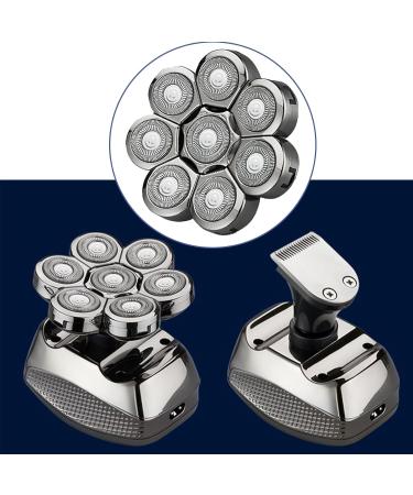  COZERI COZERI Men's Bald Razor 8D Wet and Dry Replacement Head Self-Sharpening Blades Efficient Shaving Silver - Buy Online on GoSupps.com