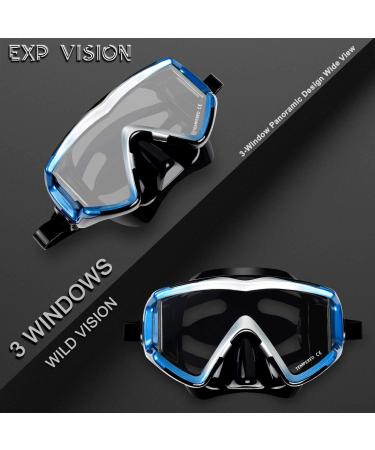 Pano 3 Panoramic Scuba Diving Mask | Premium Swim Goggles for Snorkeling and Freediving - B-Sapphire Blue - Buy Online on GoSupps.com