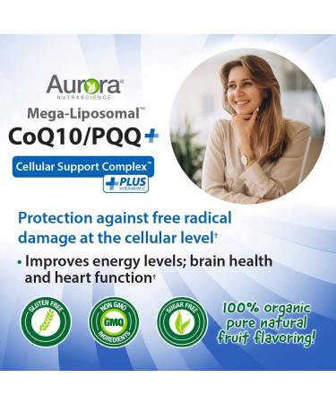 Aurora Nutrascience Mega-Liposomal CoQ10+ | 300 mg Organic Fruit Flavor | 16 fl oz - Buy Online on GoSupps.com