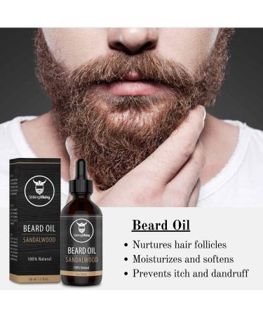 Striking Viking Beard Oil Conditioner Sandalwood Scent - Natural Organic Formula with Tea Tree  Argan and Jojoba Oils for Men - Promotes Growth  Softens  & Hydrates Sandalwood Beard Oil 2 Fl Oz (Pack of 1) - Buy Online on GoSupps.com