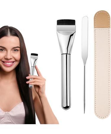 Skoulazeo Flat Concealer Brush - Aluminum Tube Liquid Makeup Brush Smooth Application Makeup Tool for Travel Business Trip Home Dormitory - Buy Online on GoSupps.com