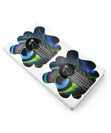 100pcs Pro Almond Stiletto Tips Nail Form Leopard Tiger Giraffe Pattern | C Curve Acrylic UV Gel Nails Builder False Nail Extension Guide Stickers - Peacock Pattern - Buy Online on GoSupps.com