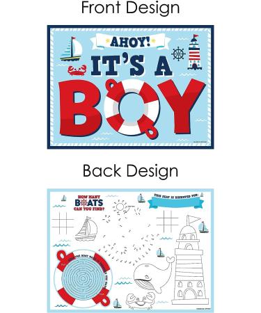 Big Dot of Happiness Ahoy It s a Boy - Paper Nautical Baby Shower Coloring Sheets - Activity Placemats - Set of 16 - Buy Online on GoSupps.com