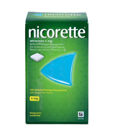 Nicorette 4mg whitemint chewing gum 105 pieces
