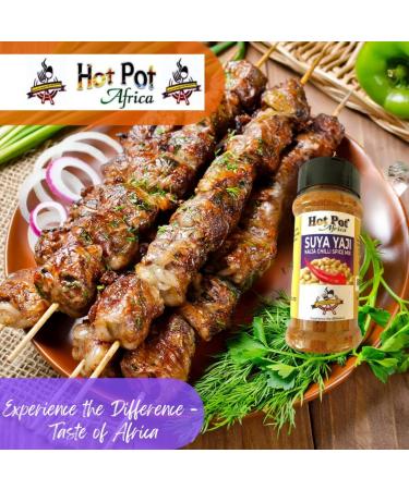 Hot Pot Africa Suya Spice 100g - Yaji Pepper & Chilli Seasoning Mix - Buy Online on GoSupps.com