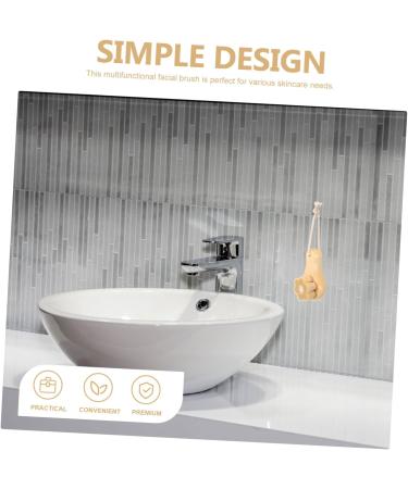 Beatifufu Facial Wash Brush with Wooden Handle Face Dry Brush Skin Care Tools Facial Cleansing Brush Exfoliating Face Scrubber Face Exfoliator Face Brush Scrub Brush Artificial Fiber Pores - Buy Online on GoSupps.com