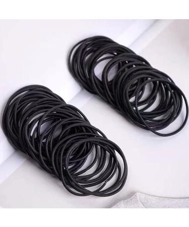 ZBORH 50 Pcs Black Elastic Hair Ties - No Damage Ponytail Holders for Thick Hair - Small Rubber Bands for Women, Girls, and Men - Suitable for Thick Straight or Curly Hair (4mm) - Black - Buy Online on GoSupps.com