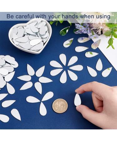OLYCRAFT 150pcs Teardrop Craft Mirrors - Mini Glass Mirror Tiles for DIY Crafts and Home Decor - Buy Online on GoSupps.com
