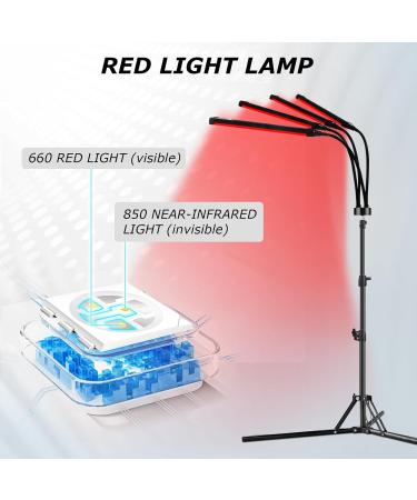 Shyineyou Red Light Lamp 180LEDs 660&850 Infrared Light Lamp with Stand(15"-60") Deep Red Light Lamp for Home/Office Use - Buy Online on GoSupps.com