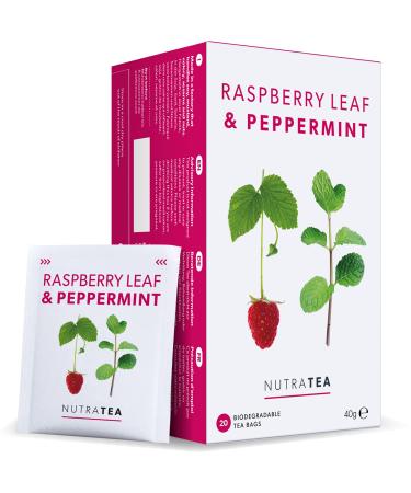 Nutra Tea - Raspberry Leaf & Peppermint Tea - Raspberry Leaf Tea For Pregnancy & Expectant Mothers - 120 Tea Bags - Herbal Tea - (6 Pack) 20 Count (Pack of 6)