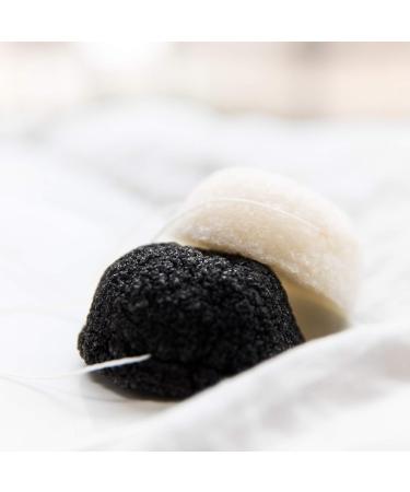 Konjac Sponge 2-Pack for Gentle Facial Cleansing and Exfoliation - Natural Loofah for Use with Wash Cleansers - White Natural and Black Charcoal Included - Buy Online on GoSupps.com