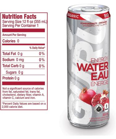 GURU Energy Sparkling Water Mix Pack | 0 Calories | Sugar Free | Certified Organic | 100mg Caffeine | Naturally Sweetened | 355ml (Pack of 24) (24 Pack Lime & Pomegranate) - Buy Online on GoSupps.com