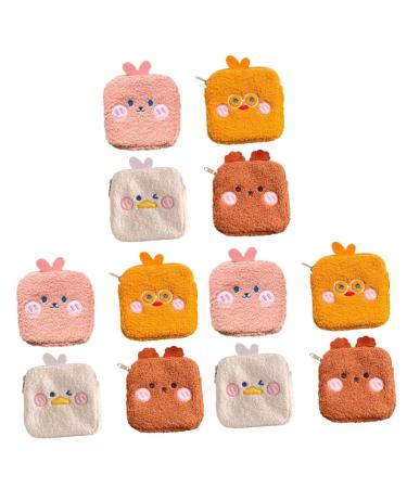 Lurrose 12 -piece storage bag for women's bandages sweet stylish napkin bag Small diaper bag holder for breastfeeding inserts sweet hygiene pocket fashion fabric girl fabric pad different colors x 3 pieces 1 piece (1 Pack)