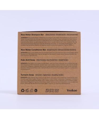 Travel-Sized Natural Gifts: Turmeric Soap Rice Water Shampoo & Conditioner Kojic Acid Bar - Deep Cleansing Toiletries for Women - Buy Online on GoSupps.com