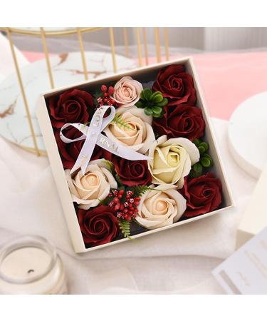 Rose Bath Soap - Floral Scented Soap Petals in Flower Box | Essential Oil Gift Set for Women - Perfect for Birthday Valentine s & Christmas (Orange - Buy Online on GoSupps.com