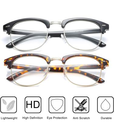 2 Pack Blue Light Blocking Glasses Anti Blue Light Gaming Glasses Retro Fashion Frame Non-Prescription Lens Anti Fatigue Headache Computer Screen Glasses for Women and Men Unisex Round Glasses a1 black Silver + Flower Gold - Buy Online on GoSupps.com