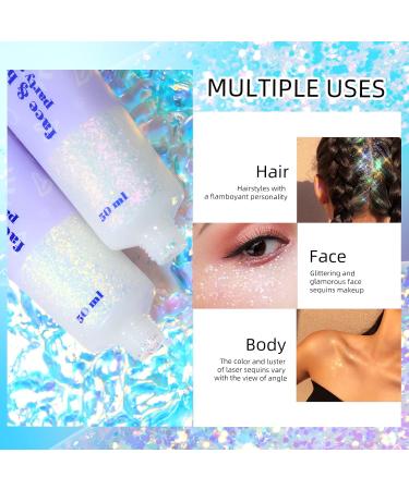 Buy Prreal Body Glitter Gel 50ml - Holographic Face & Body Sequins Chunky Glitter for Makeup Festival Ready Phantom Blue - Buy Online on GoSupps.com