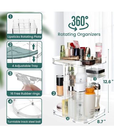 CONNOO 360 Rotating Makeup Organizer - Large Capacity Carousel Rack - Buy Online on GoSupps.com
