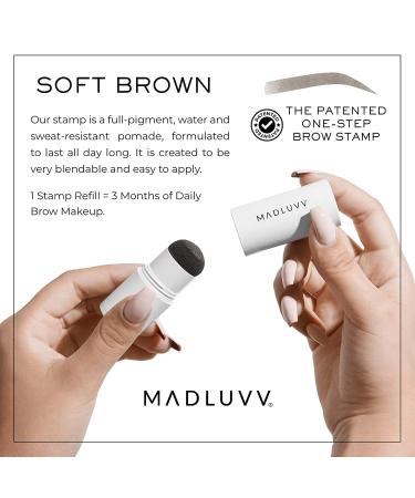 Madluvv 1-Step Brow Stamp Refill - Smudge-Proof Soft Brown Eyebrow Stamp for Filling and Shaping | Water Resistant Pomade Formula - Buy Online on GoSupps.com