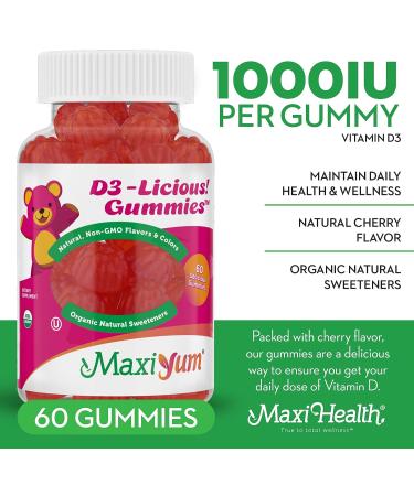 Maxi Health Vitamin D Gummies - 60 Gummies | Immune Support Supplement - Buy Online on GoSupps.com