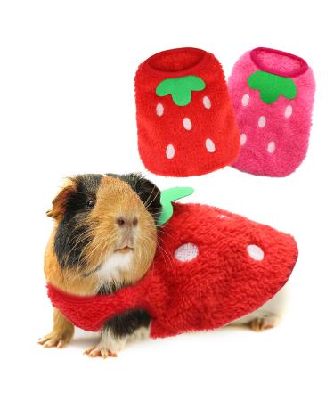 HYLYUN Guinea Pig Clothes 2 Packs - Small Animal Rabbit Warm Vest Cozy T-Shirt for Guinea Pig Ferret Bunny Kitten Chihuahua and Other Small Animals 3XS-Small(Pack of 2)