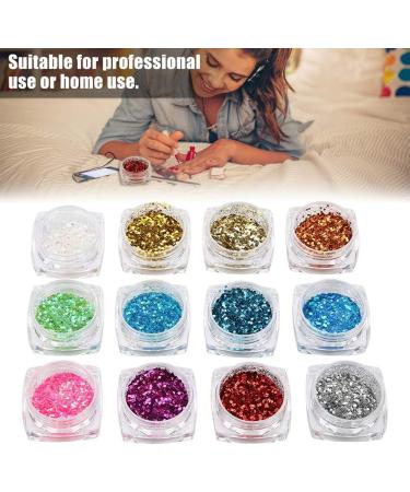 Nail Art Palette Kit - 12 Boxes Geometric Glitter Stickers for DIY Manicure Decoration - Buy Online on GoSupps.com