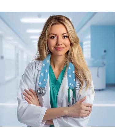 Stethoscope Cover Sleeve - Blue Polka Dot Accessories | Stretchy Protective Covers - 2 Pack for Nurses - Buy Online on GoSupps.com