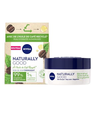 NIVEA NATURALLY GOOD Energizing Day Cream with Recycled Coffee Oil (1 x 50 ml) Moisturizing Face Cream Natural care with vegan formula for energized skin