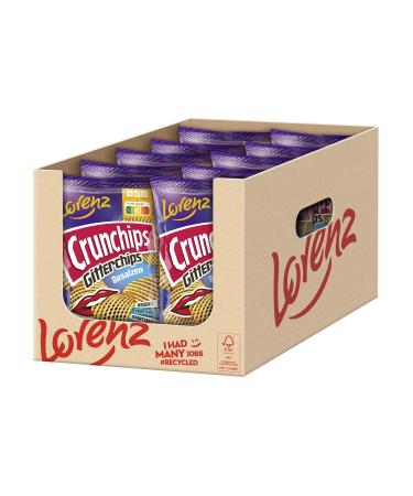 Lorenz Snack World Crunchips Lattice Chips Salted - Pack of 10 (150g Each) - Crispy Snacks for International Shipping - Buy Online on GoSupps.com
