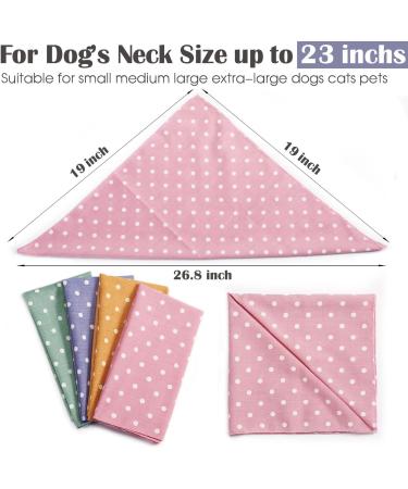 Easter Dog Bandanas - 4PCS Spring Cotton Scarfs for Pets - Adjustable Polka Dot Accessories in Pink, Green, Blue, and Orange - Washable and Comfortable Gift for Small, Medium, and Large Dogs - Buy Online on GoSupps.com