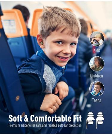 Kids Ear Plugs for Ear Pressure Relief - Soft Reusable Noise Reduction for Flying - 2 Pairs Essential Kids Travel Gear | Jolly Jots - Buy Online on GoSupps.com